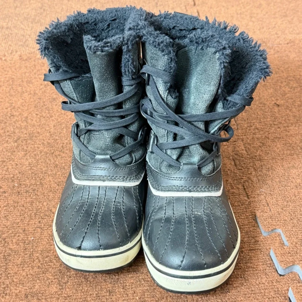 B+ Sorel Winter Carnival Black Waterproof Snow Boots NL1631-010 Womens 8.5 shoes